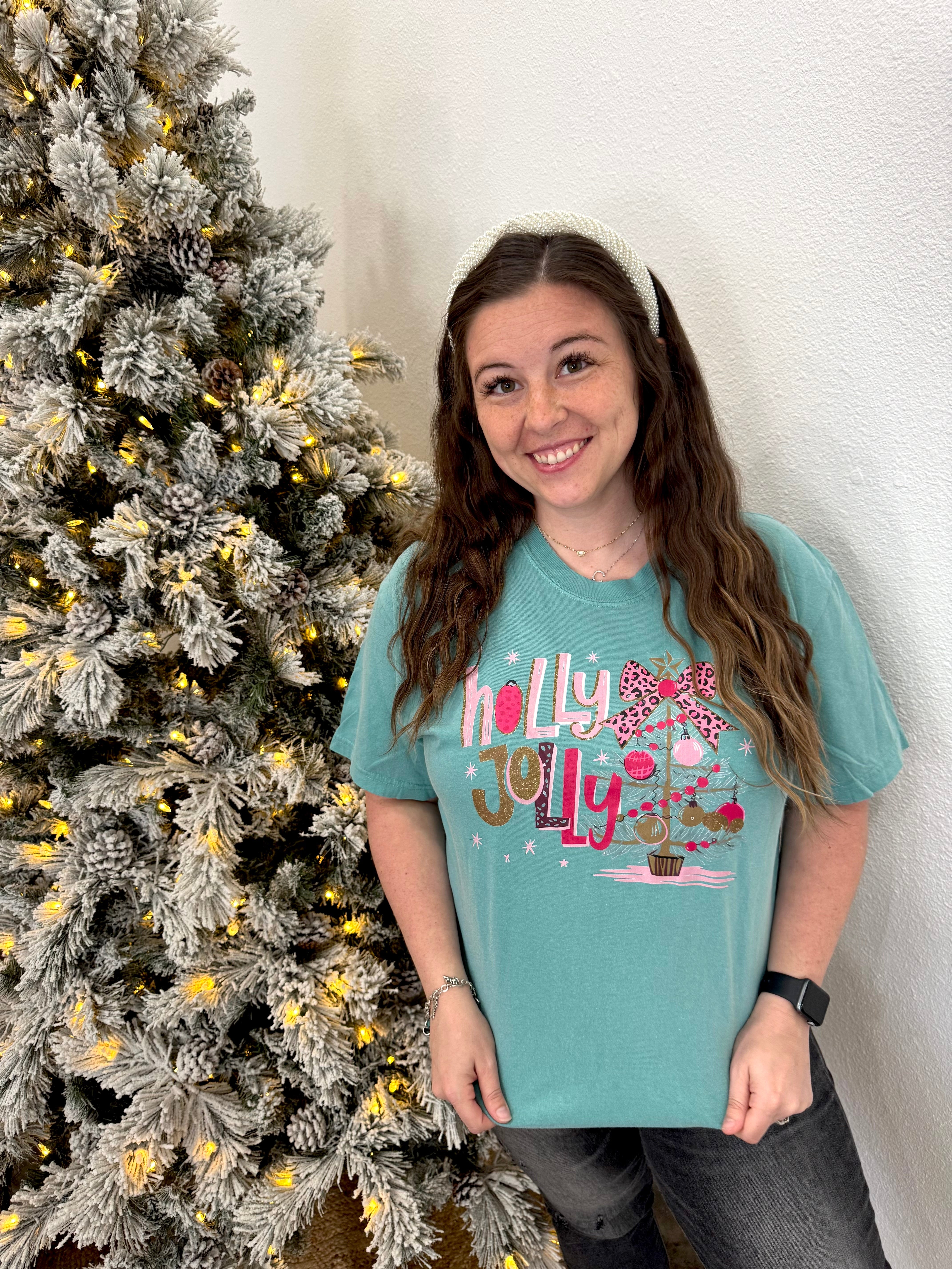 Holly Jolly Pinky Short or Long Sleeve Graphic Tee